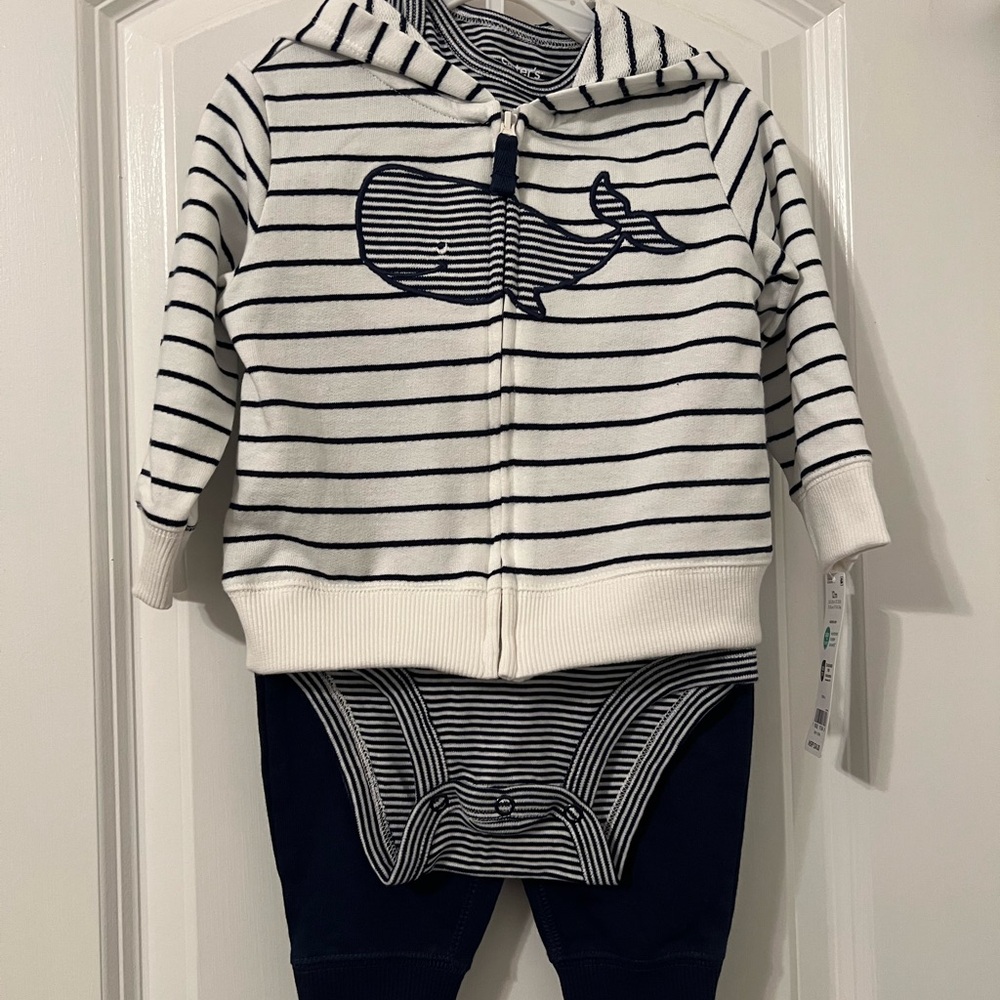 Carter’s Striped Whale Print Outfit